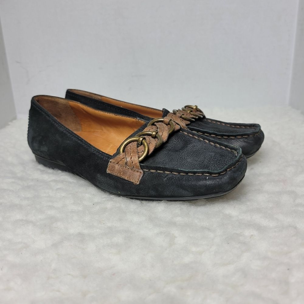 Paul Green Marina Women's Shoes Size 6 Black Leather Driving Loafer